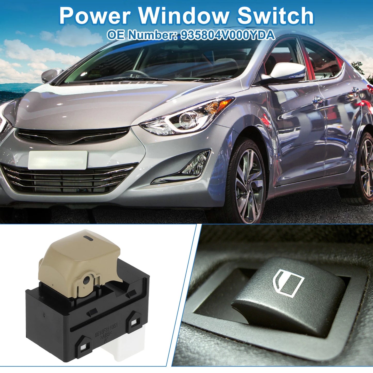 Power Window Switch for Hyundai Elantra (2012–2016) No. 935804V000YDA