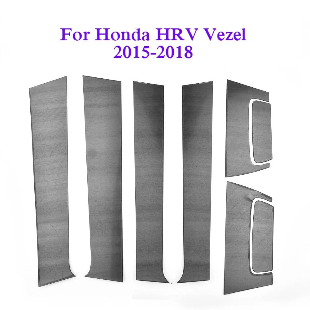 Black PC Side Door Window Pillar Post Cover Trim for Honda HRV (2016–2020)