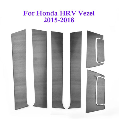 Black PC Side Door Window Pillar Post Cover Trim for Honda HRV (2016–2020)