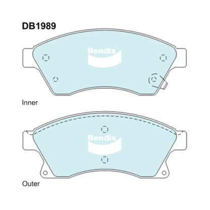 Set of 4 Bendix Front Disc Brake Pads for Holden Cruze (2009–2015)