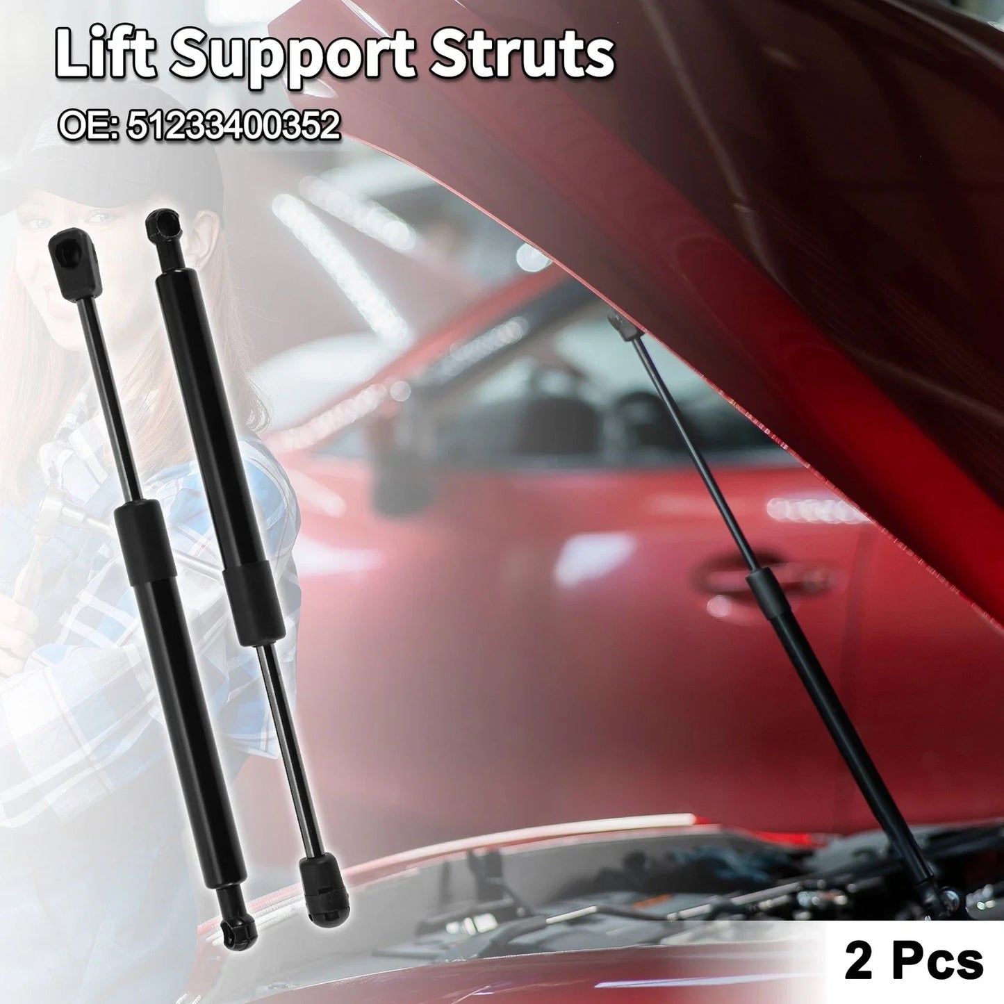 Front Hood Lift Supports Struts for BMW X3 (2004 - 2010)