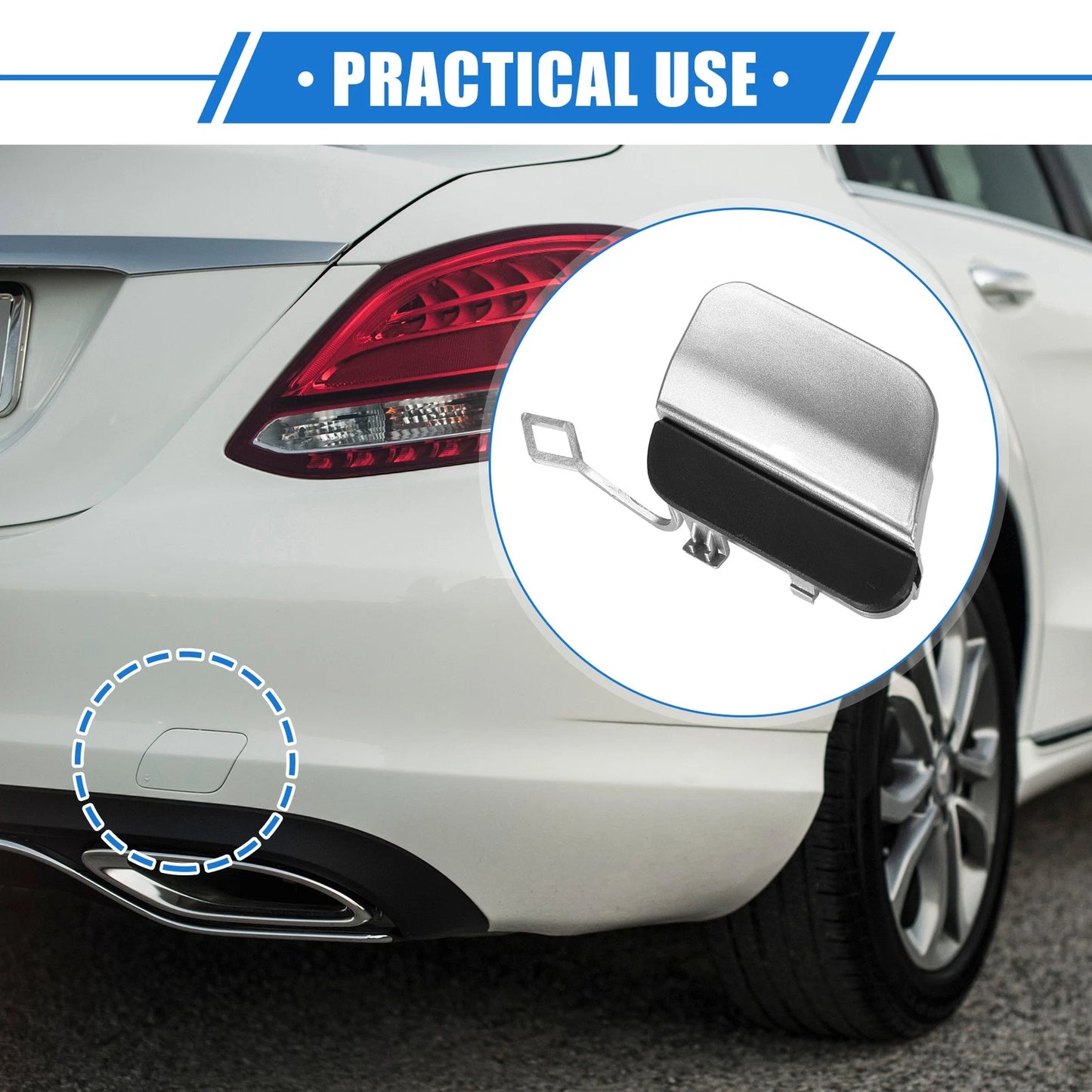 Tow Hook Cap for Mercedes-Benz E450 (2019–2020) Silver Tone