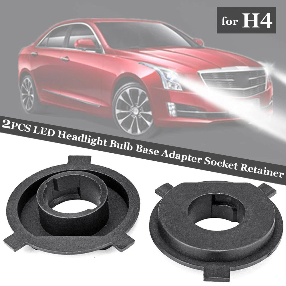 2 x Black Headlight Bulb Base Adapter Socket Retainer for LED H4