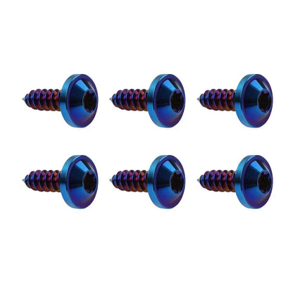 6 x M5x15mm Titanium Torx Head Self Tapping Screws for Fastening Blue