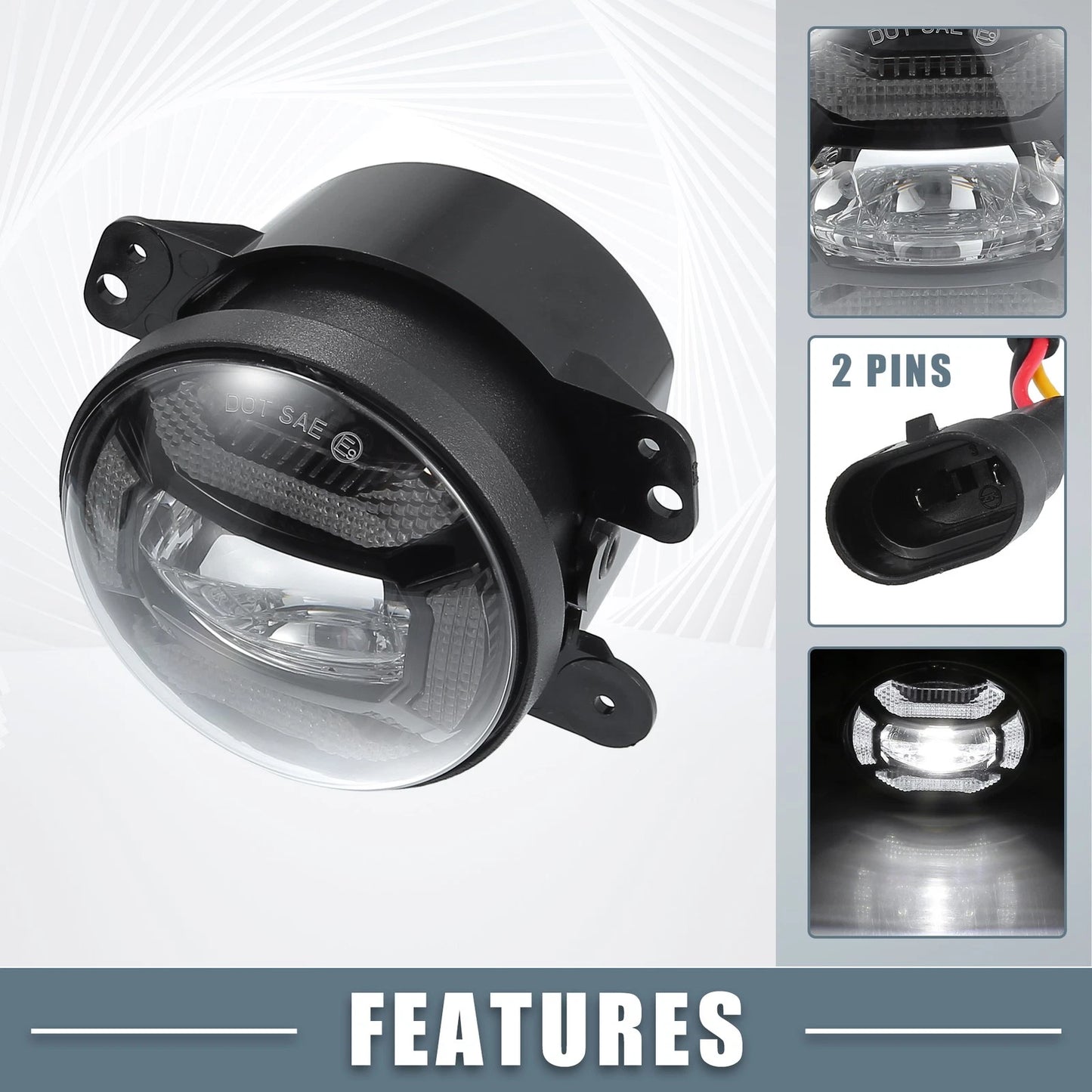 2X 4 Inch LED Fog Light for Jeep Grand Cherokee (2011–2013)