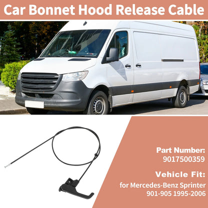 Bonnet Hood Release Cable for Mercedes Sprinter 901-905 (1995–2006) No.9017500359
