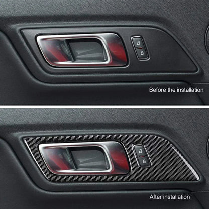 Carbon Fiber Interior Door Handle Trim Cover for Ford Mustang (2015-2022)