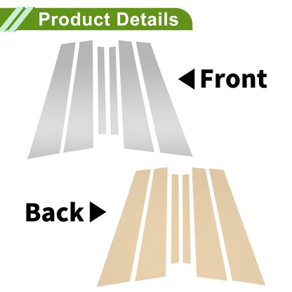 6 Pcs Door Pillar Window Trim for BMW 5-Series (2011-2017) Silver Tone