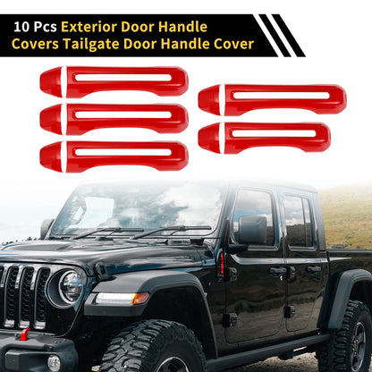 Set of 1 Door Tailgate Handle Cover for Jeep Gladiator JT (2020–2021) Red