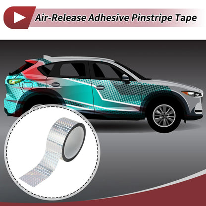 Pinstripe Tape 50mmx50m for Car Motorcycle Boat Laser Silver Tone (1 Pcs)
