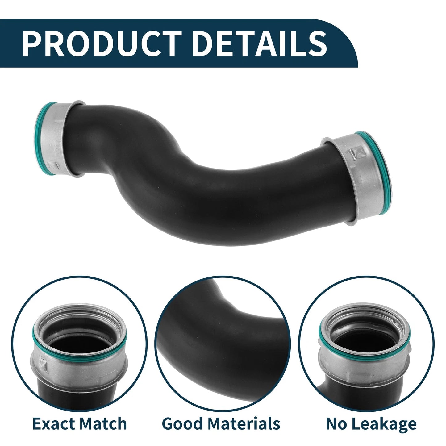 Radiator Hose for Audi A3 1.9 TDI (2003–2010) No. 1K0145832B Black