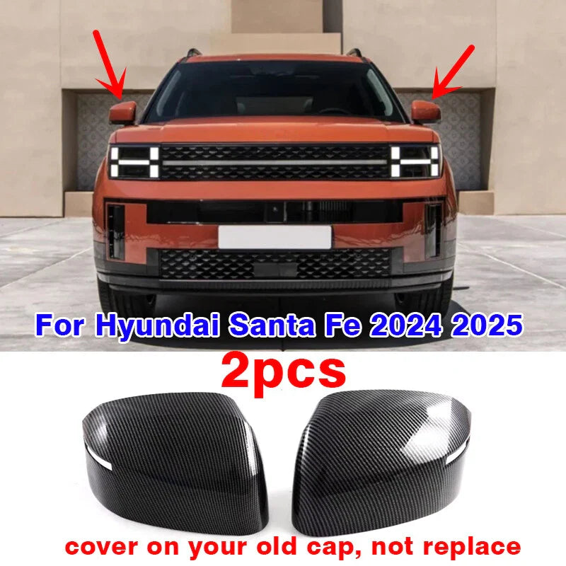Carbon Fiber Window Switch Panel Cover/4pc for Hyundai Santa Fe (2024–2025)