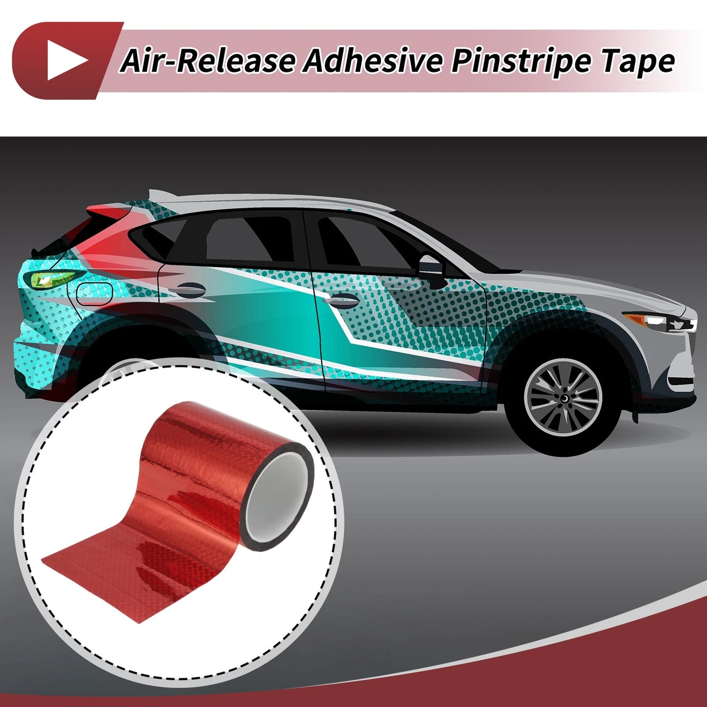 Pinstripe Tape 150mm x 50m for Car Motorcycle Boat Laser Red (1 Pcs)