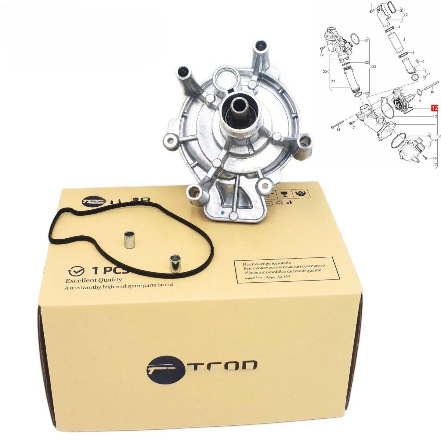 Engine Water Pump for Audi S6 S7 A8 S8 RS6 RS7 (2012–2018)