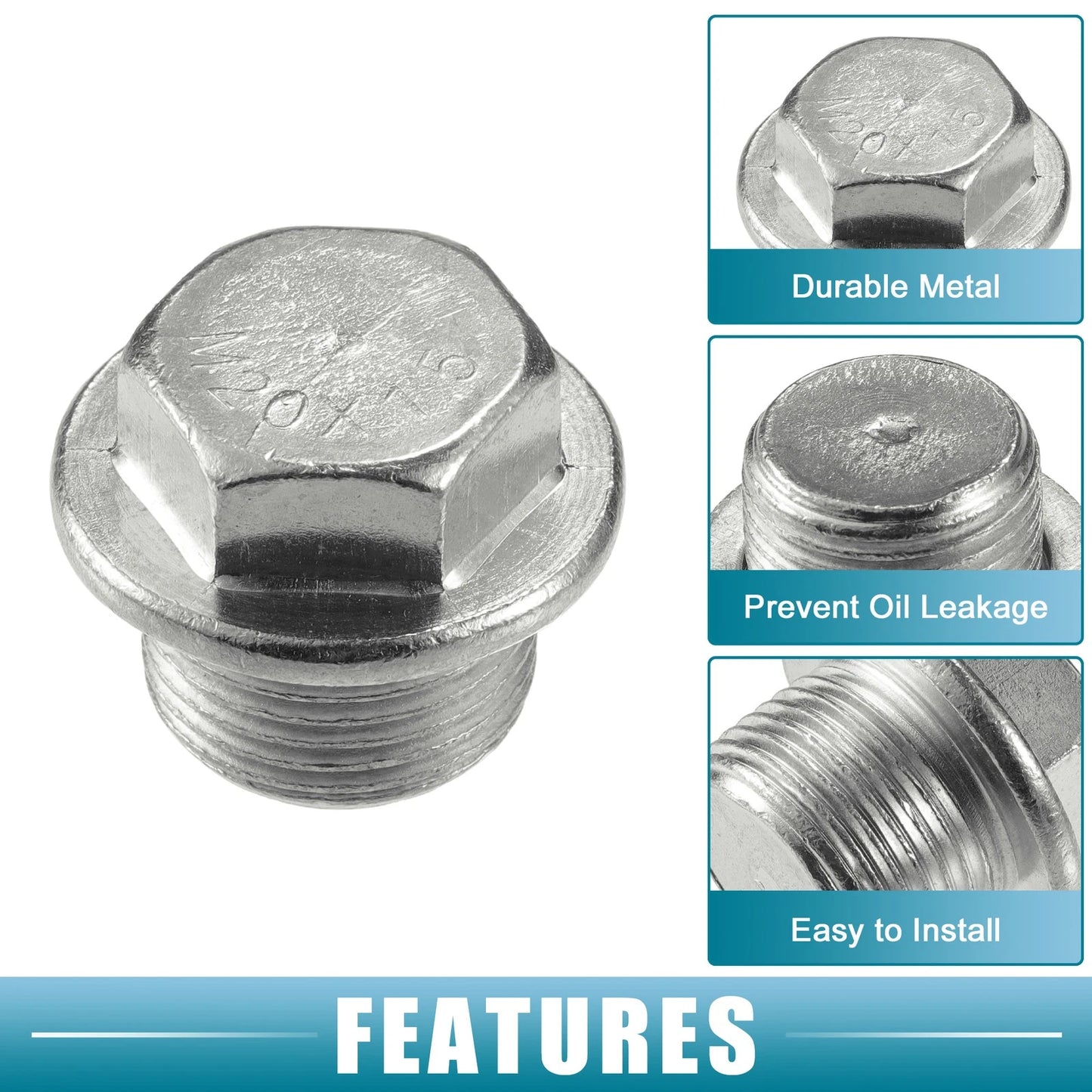 Set of 10 Universal Car Oil Drain Plug with Gasket M20x1.5