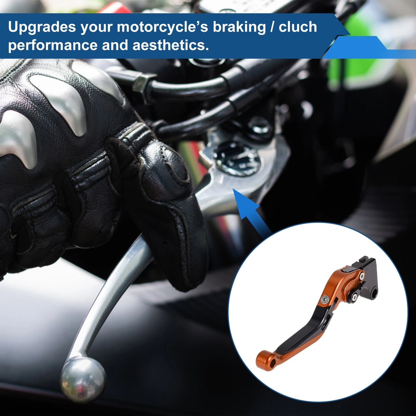 Adjustable Brake Clutch Lever for Yamaha YZF R1 (2015–2022) Orange Black