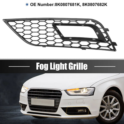 Pair Front Bumper Fog Light Mesh Grille Cover for Audi A4 B8.5 (2013–2016)