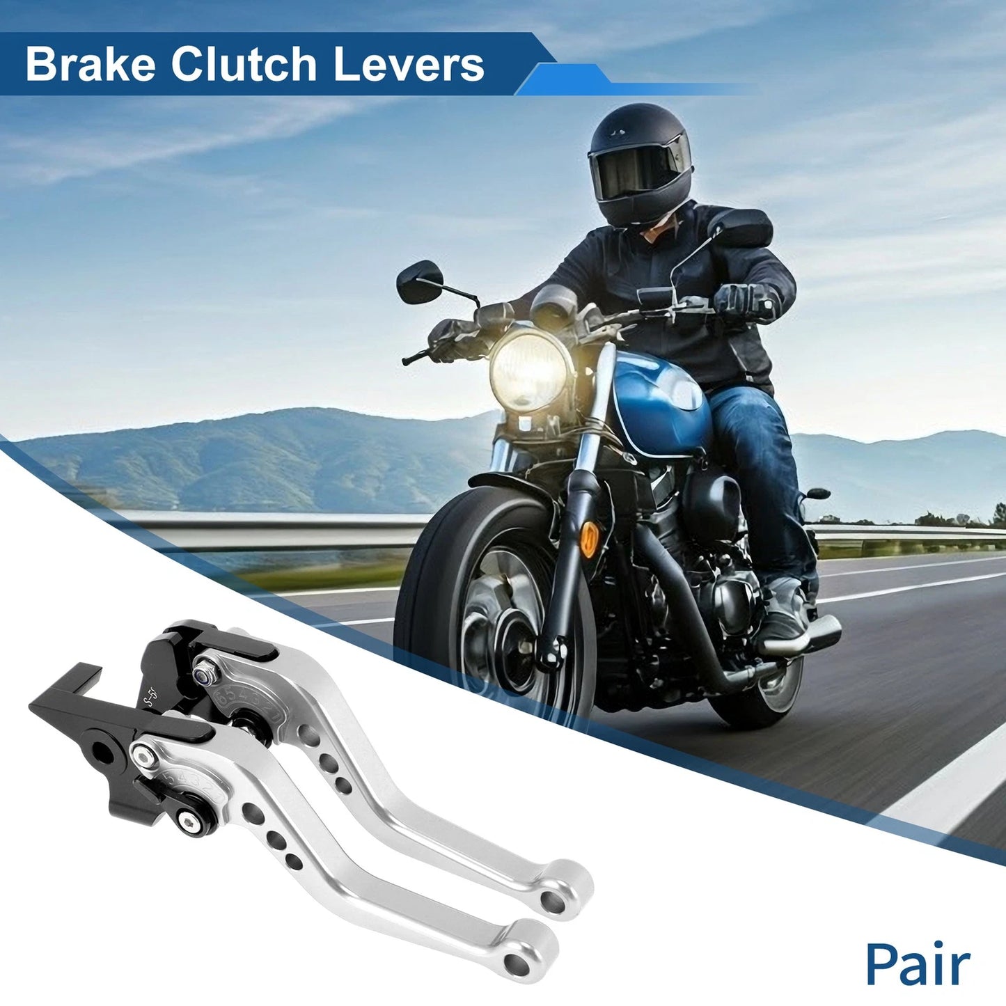 Short Brake Clutch Levers for Yamaha MT-10/FZ-10 (2017–2021) 1 Pair Silver Tone