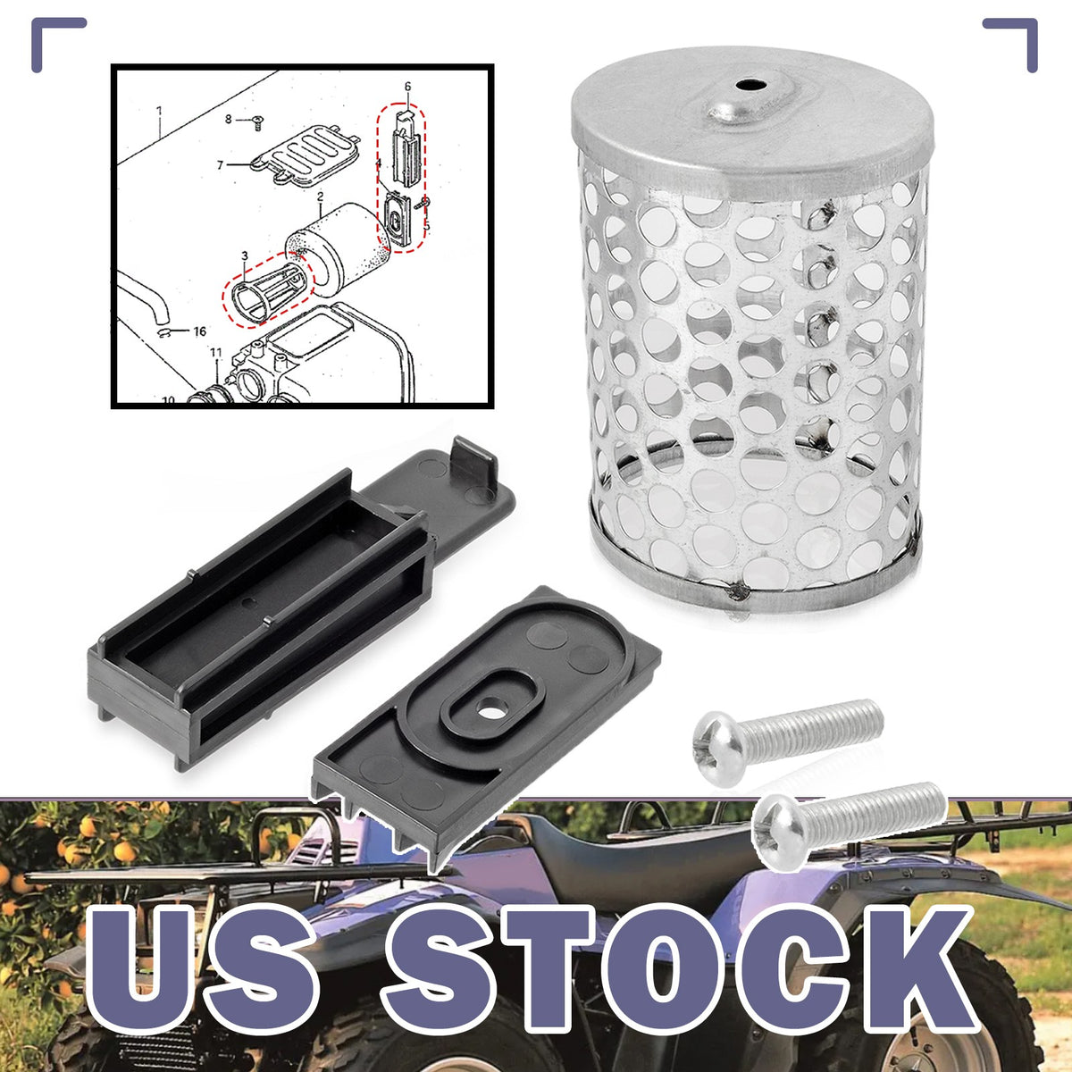 Air Filter Cage Guide & Slider for Suzuki King Quad 300 (1999–2002)