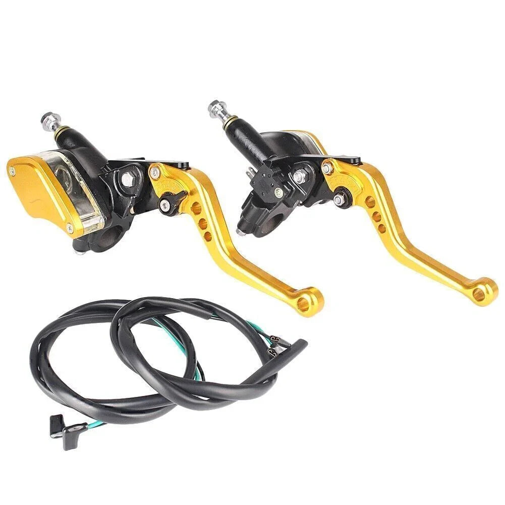 Black Clutch Brake Levers & Master Cylinder Reservoir for Motorcycle 22mm
