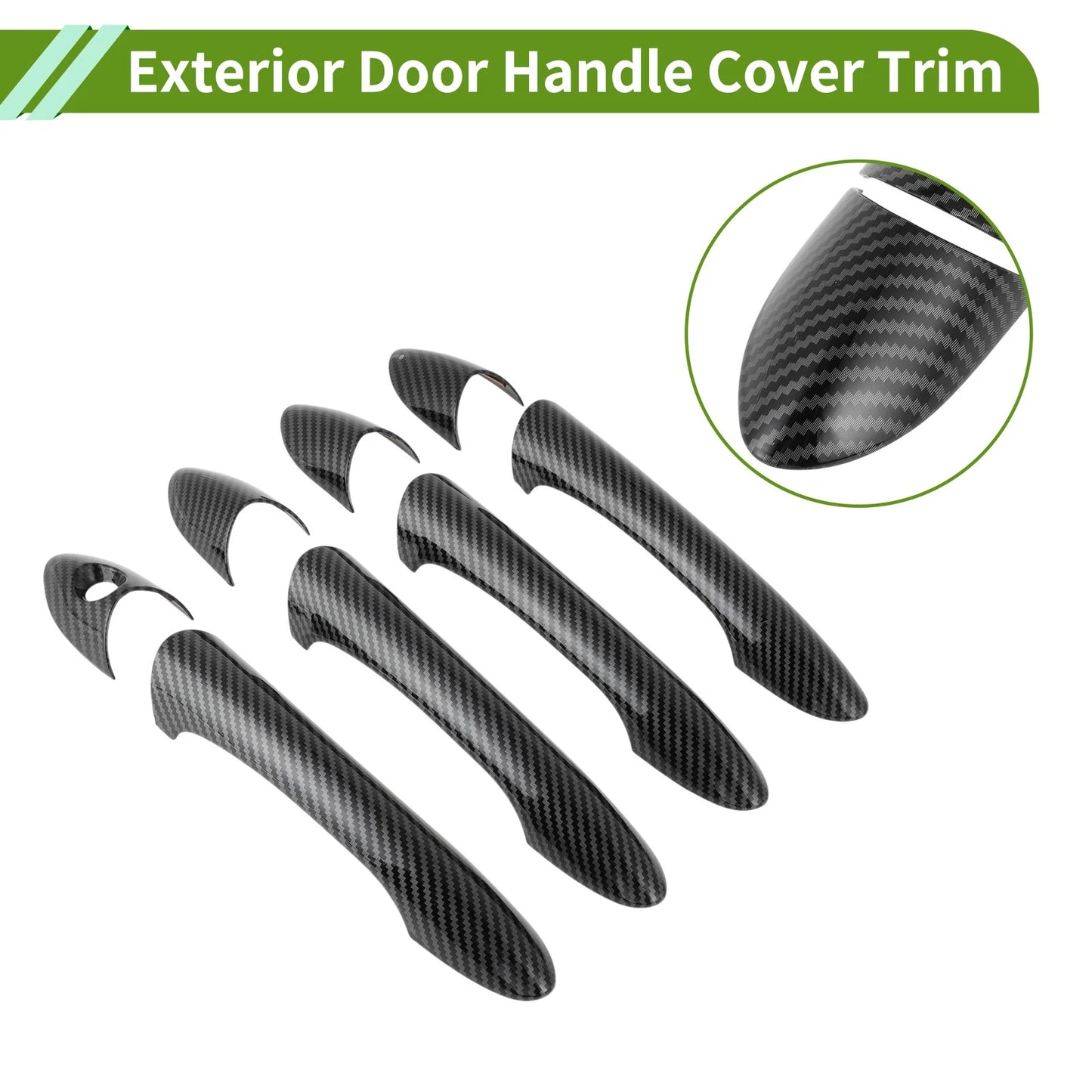 Carbon Fiber Black Exterior Door Handle Cover Trim for Hyundai Sonata (2011–2015)