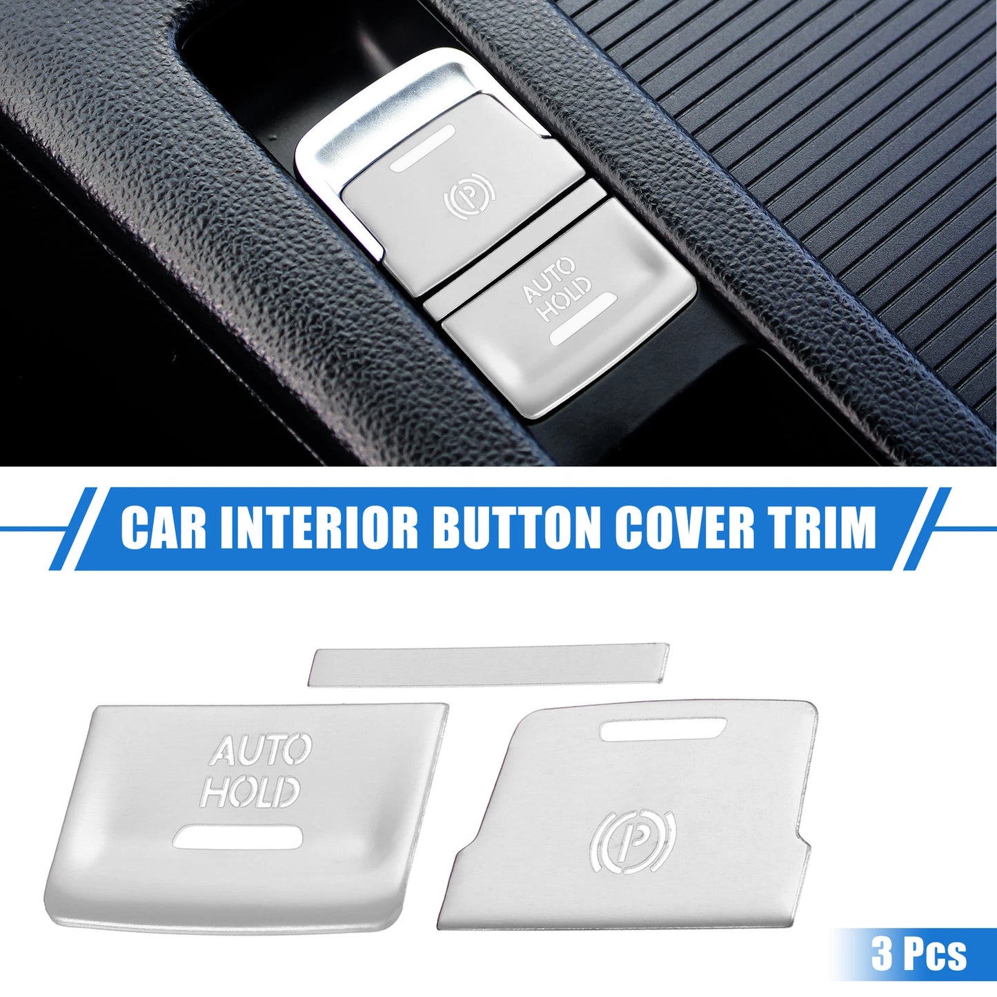 3 Pcs Center Console Electronic Handbrake Cover for VW Arteon CC (2017–2023)