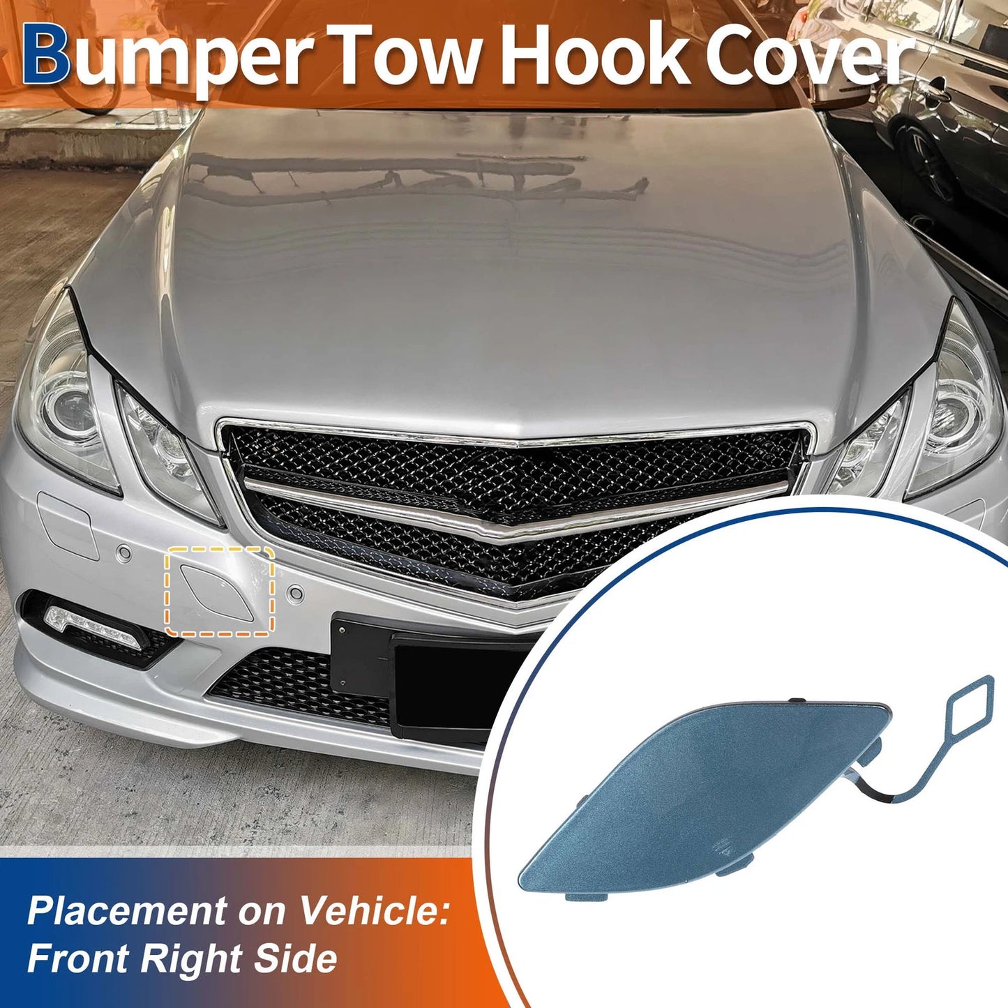 Tow Hook Cover for Mercedes-Benz E350 (2010–2014) No.A2078850123 Blue
