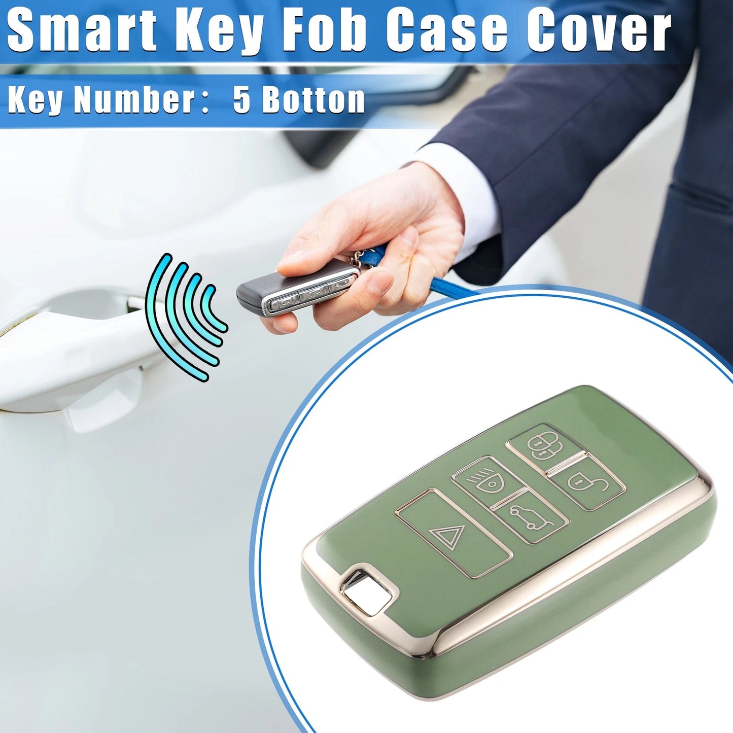 Smart Key Fob Case for Land Rover Discovery Sport (2010–2020) - Green