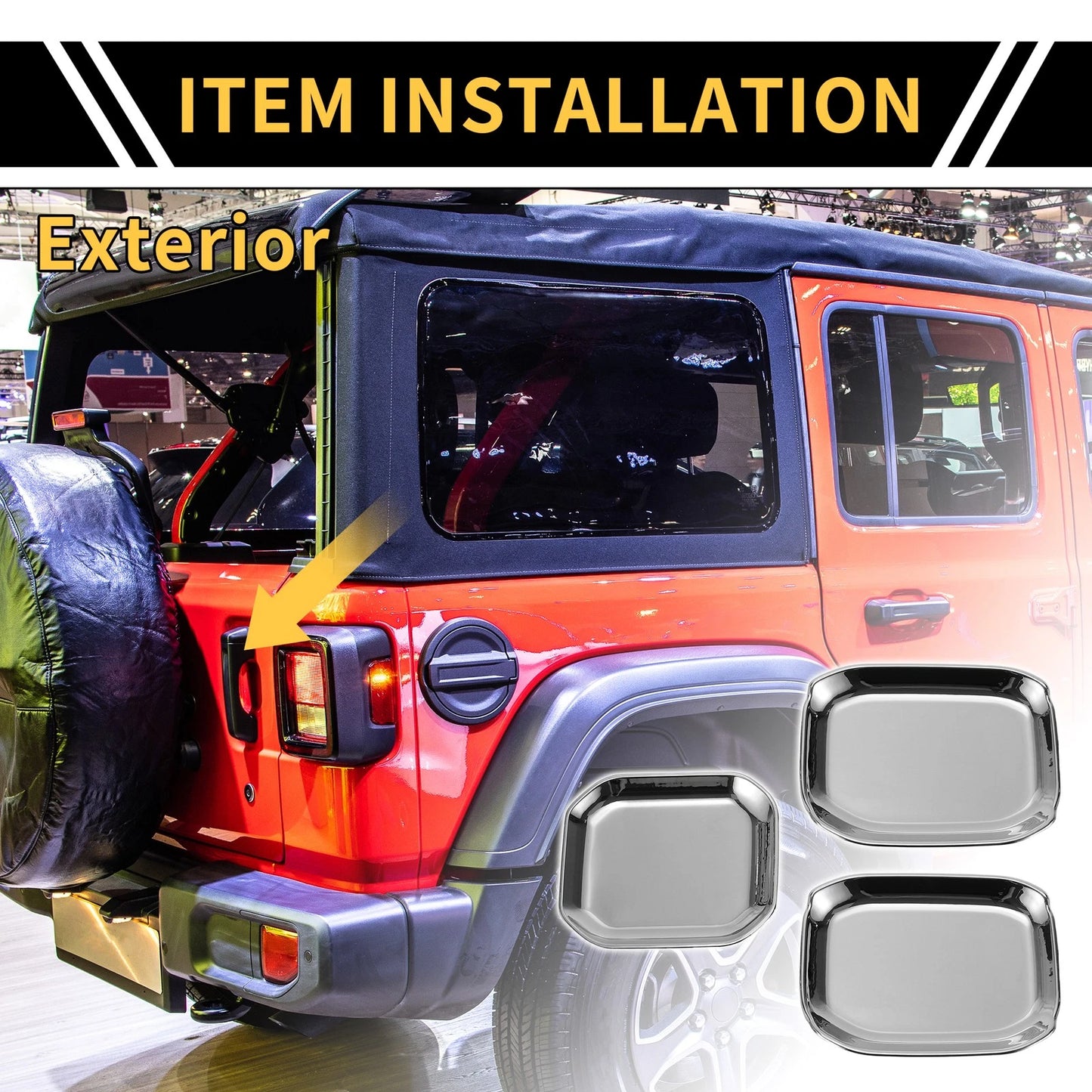 Set of 4 Exterior Door Handle Bowl Cover Trims for Jeep Gladiator JT (2020–2024) Silver Tone