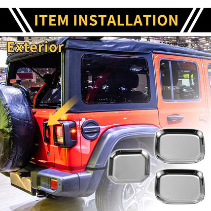 Set of 4 Exterior Door Handle Bowl Cover Trims for Jeep Gladiator JT (2020–2024) Silver Tone