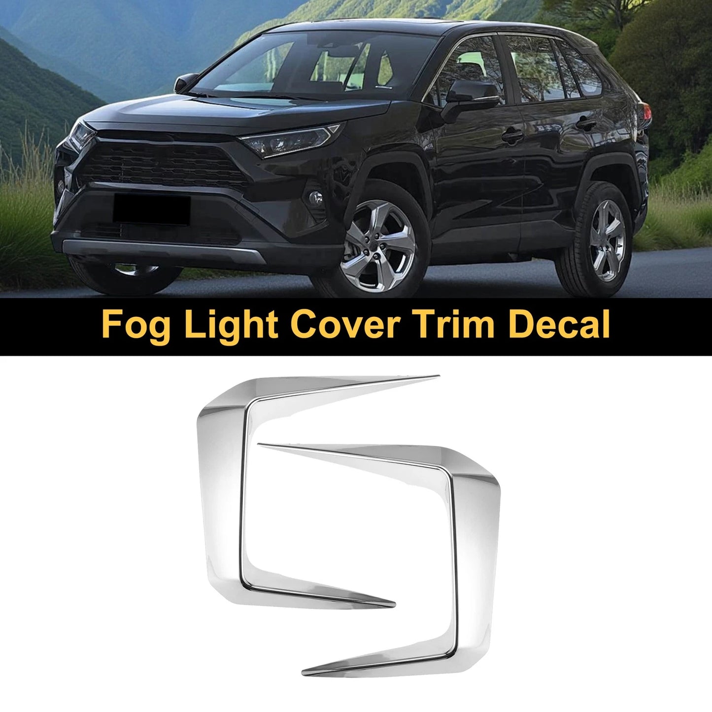 Set of 2 Fog Light Cover Trim for Toyota RAV4 (2019–2025) Plating