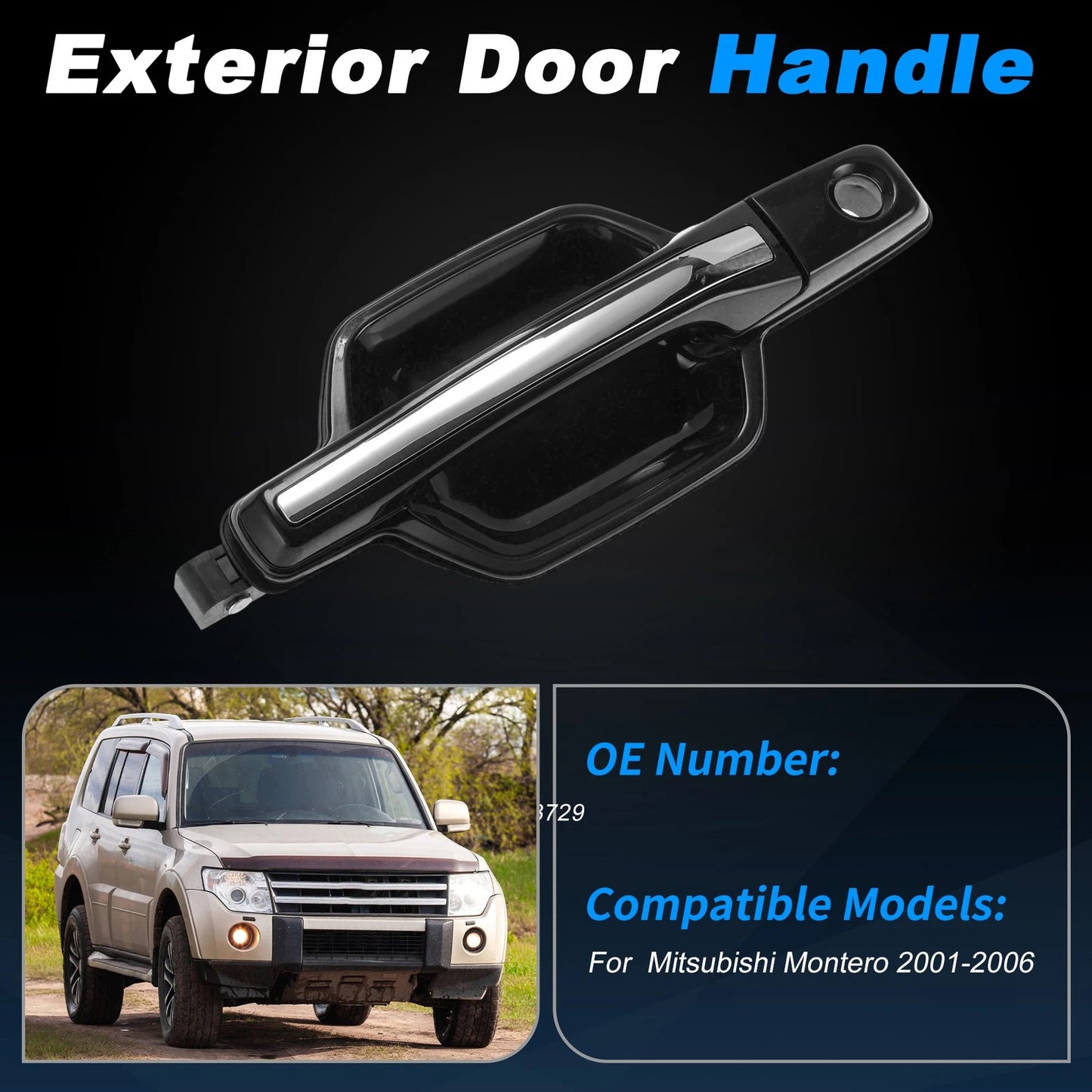 Front Left Exterior Door Handle No.MR653471 for Mitsubishi Montero (2001–2006)