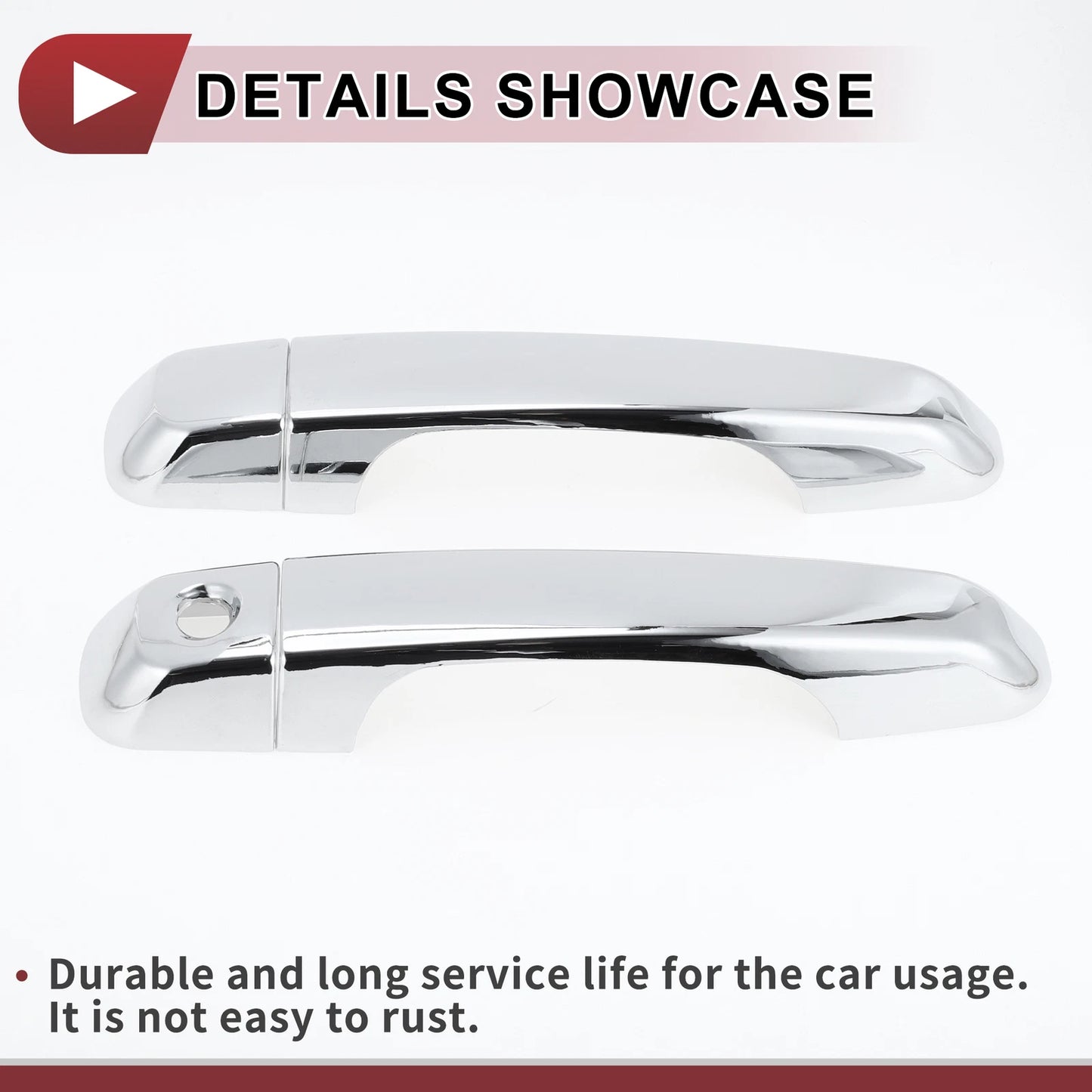 Set of 4 Car Door Handle Covers for Toyota Land Cruiser Prado  Silver Tone