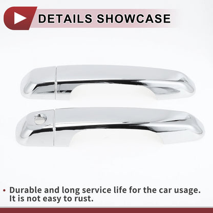 Set of 4 Car Door Handle Covers for Toyota Land Cruiser Prado  Silver Tone