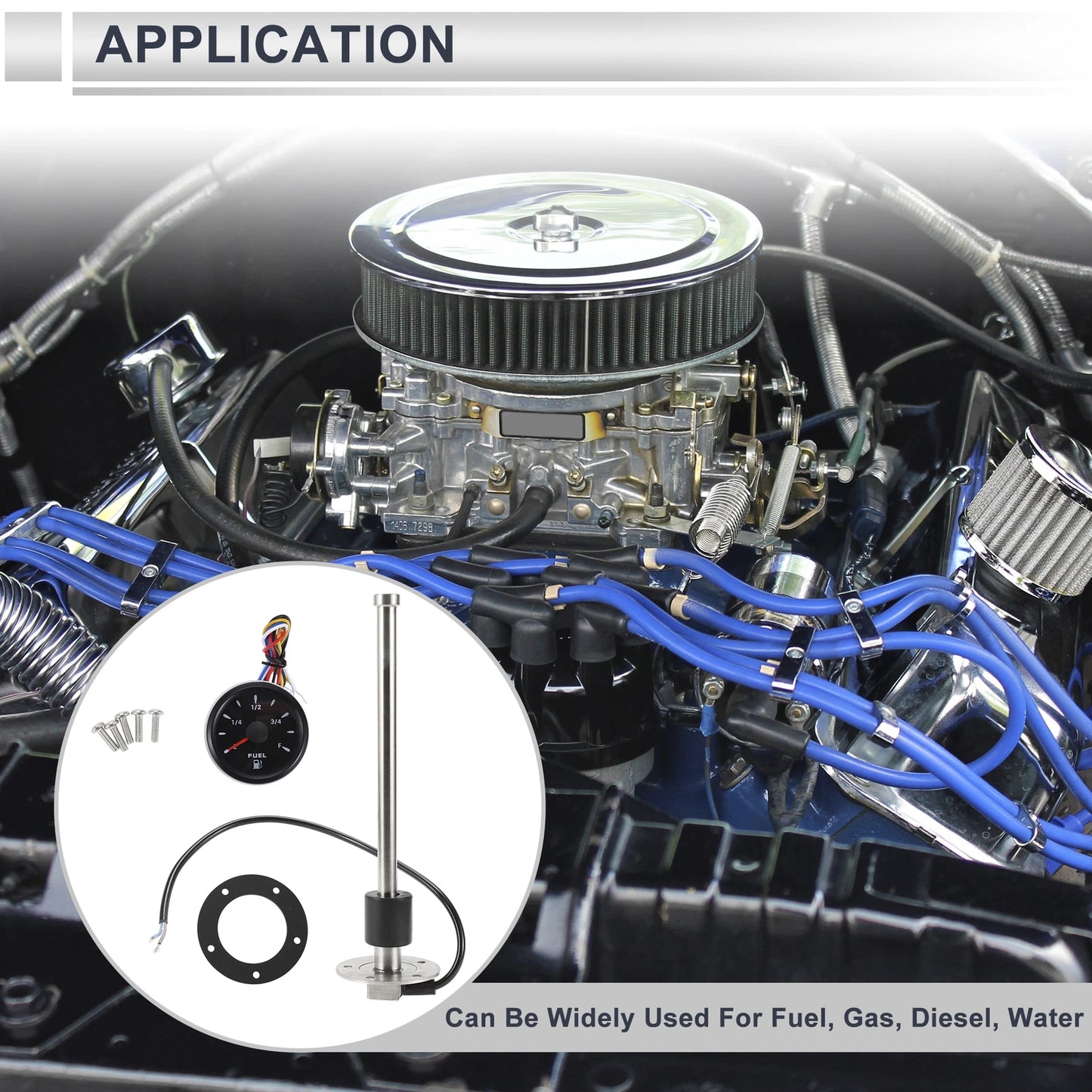 Fuel Sending Unit and Gauge Kit 240-33 Ohm for Boat Truck Vehicle