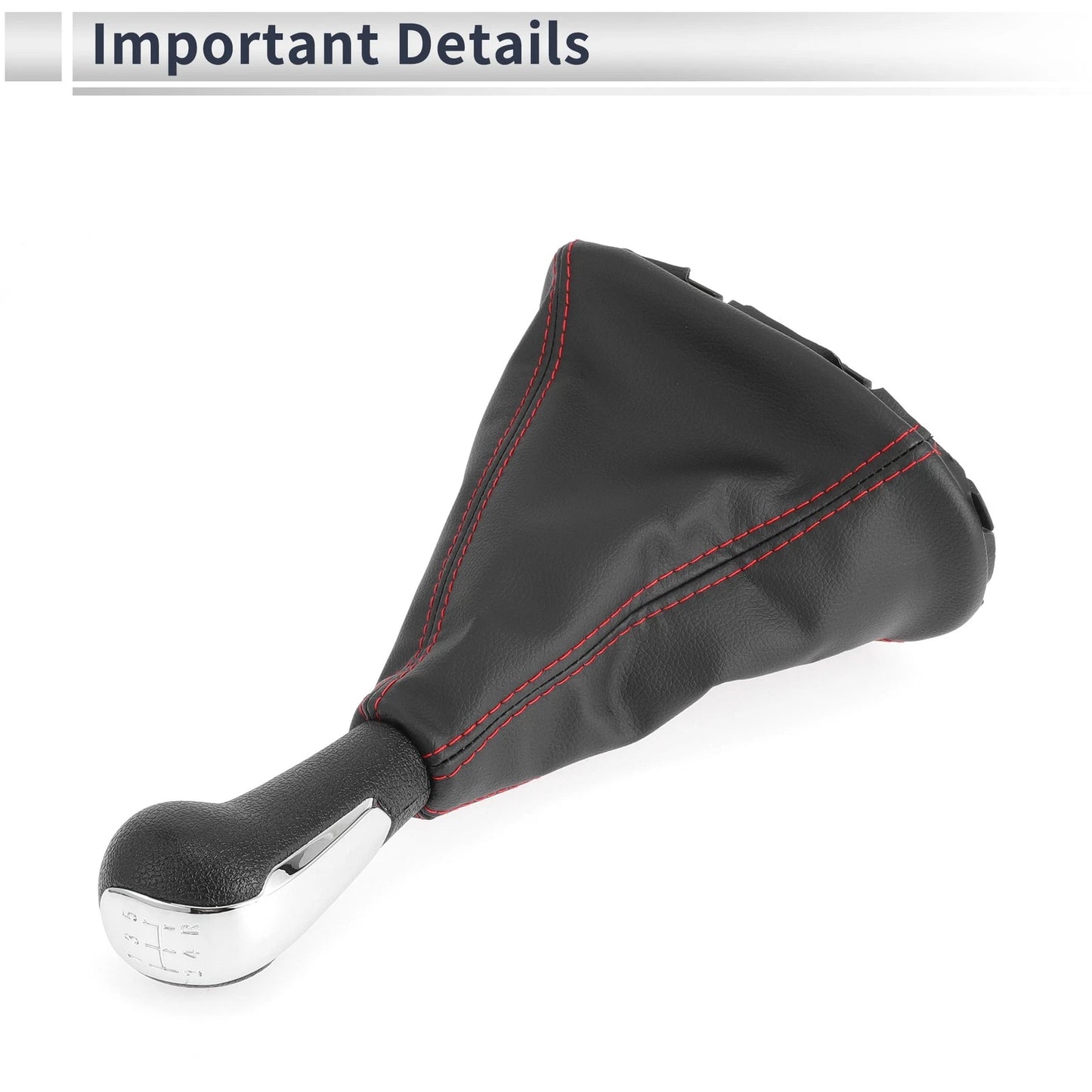 5 Speed Gear Shift Knob with Cover for Chevrolet Spark (2011–2015) Faux Leather