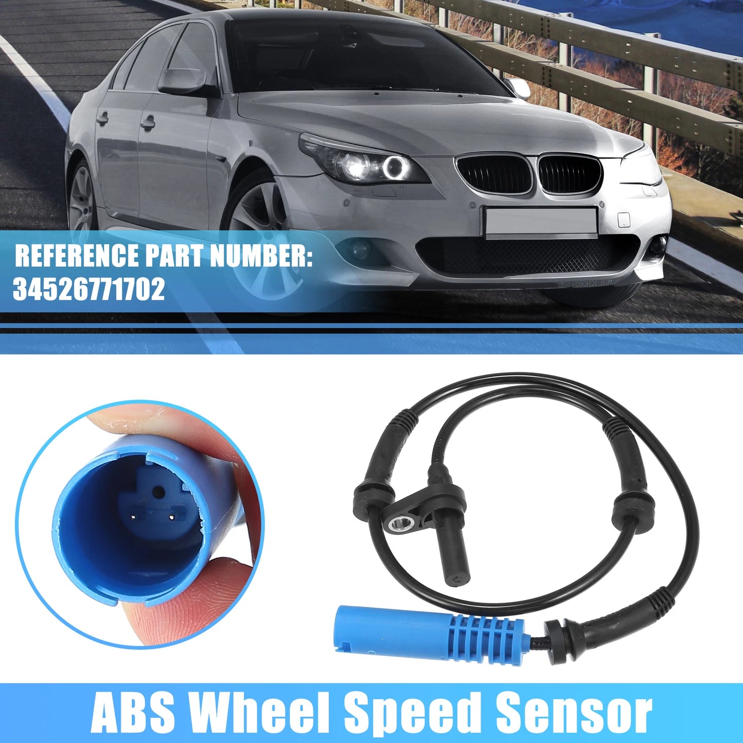 1Pcs ABS Wheel Speed Sensor for BMW 525i 528i (No. 34526771702)