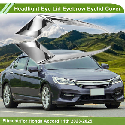 Headlight Eyebrow Eyelid Cover for Honda Accord (2023–2025) Silver Tone
