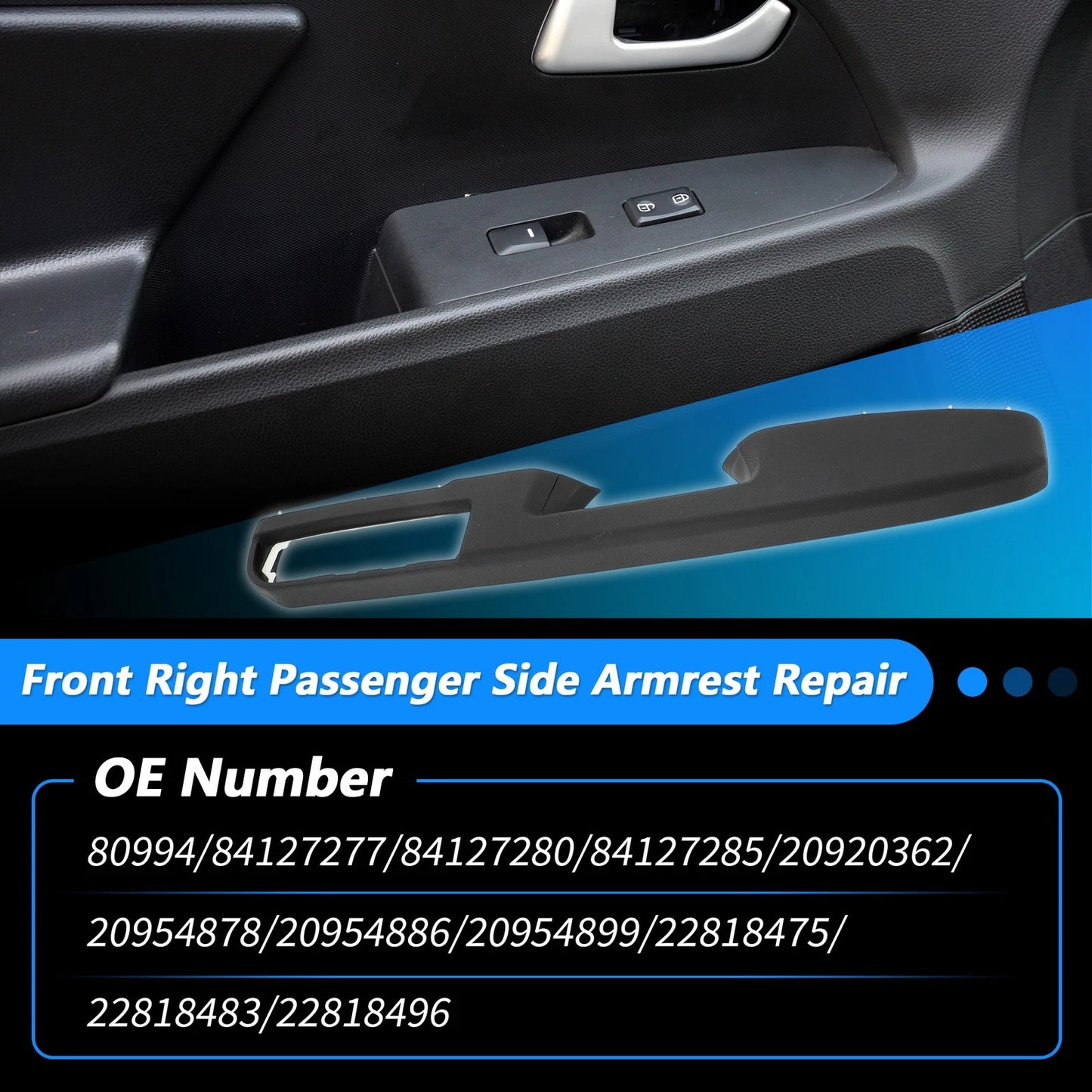 Armrest Repair for Chevrolet Silverado (2007–2018) No.80995 Black