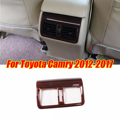 Wood Grain Back Row Air Outlet Vents Frame Trim for Toyota Camry (2012–2017)
