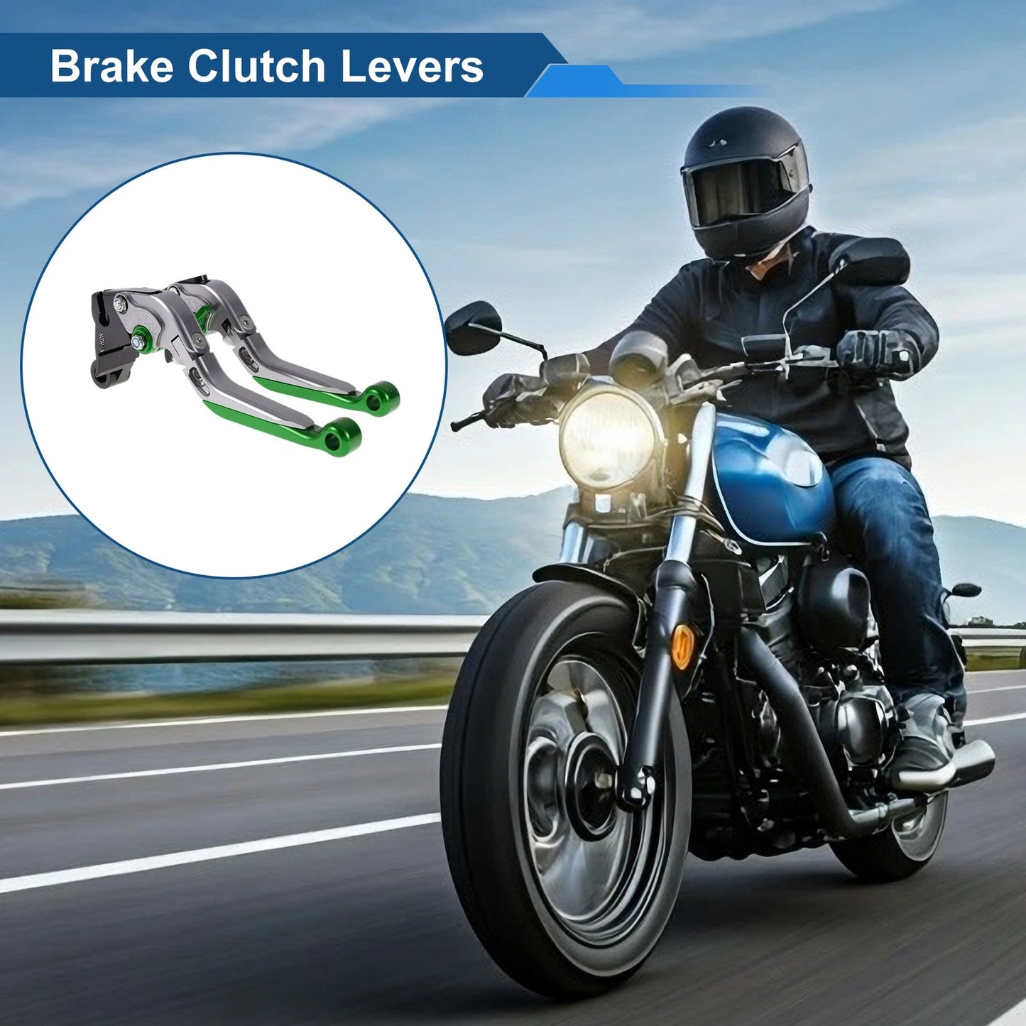 Adjustable Brake Clutch Levers for Kawasaki ZZR600 (1990–2006) Titanium Green
