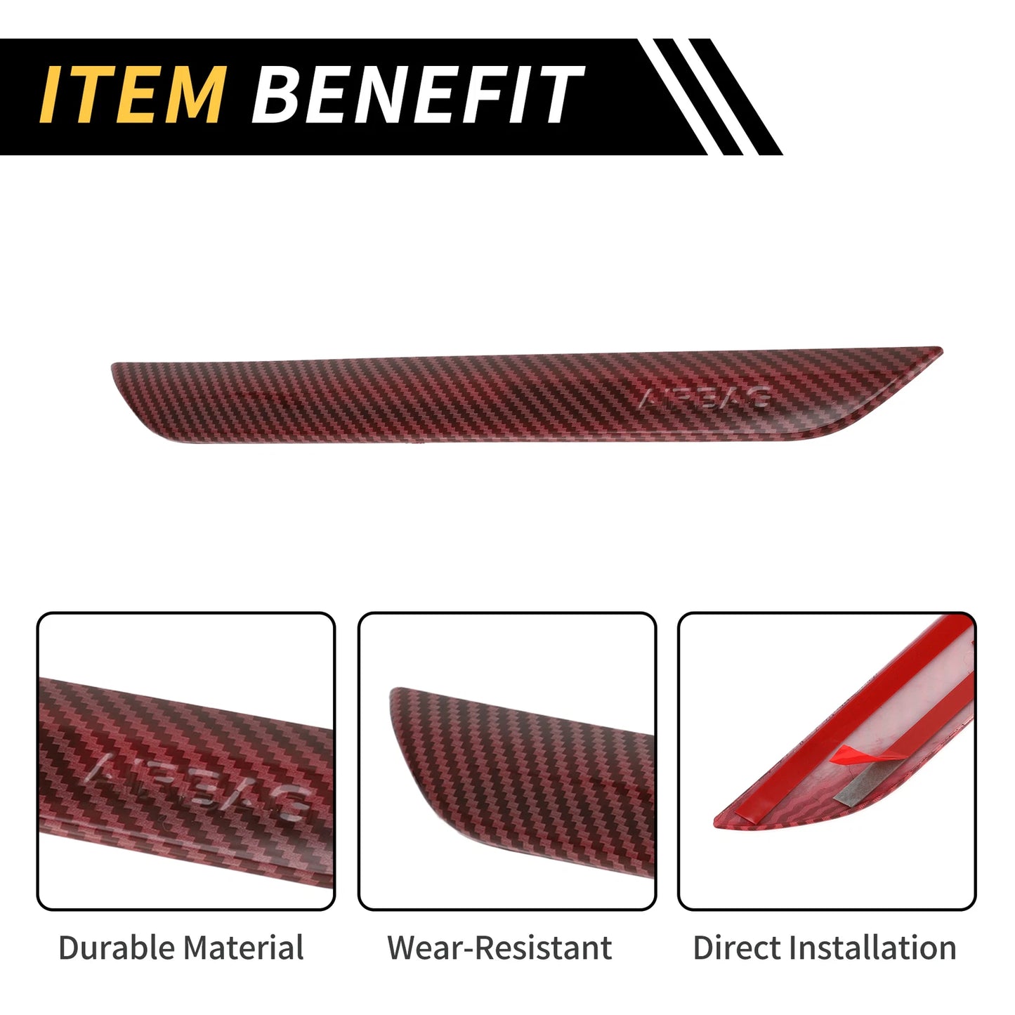 Passenger Side Interior Seat Handle for Jeep Wrangler JL JLU (2018–2023) Carbon Fiber Red