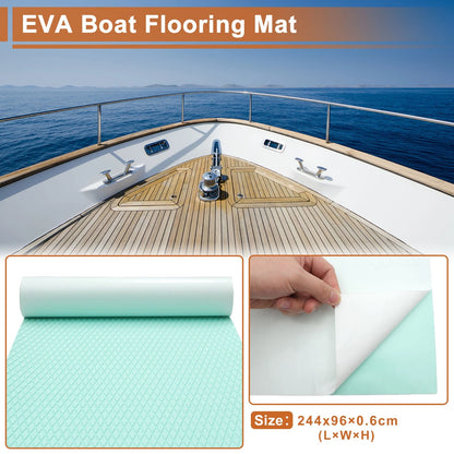 Boat Flooring Strip for Marine Use (96" L x 38" W, Seafoam Green)