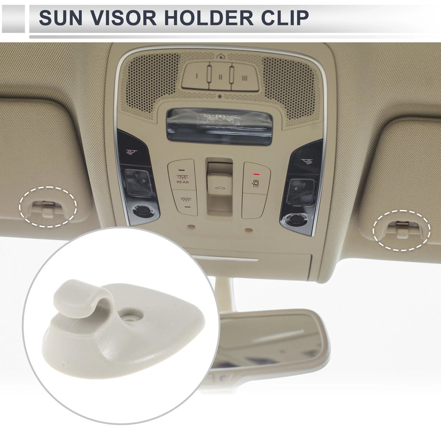 Sun Visor Holder Clip for Chrysler Sebring, Dodge Avenger (2007-2010) Gray