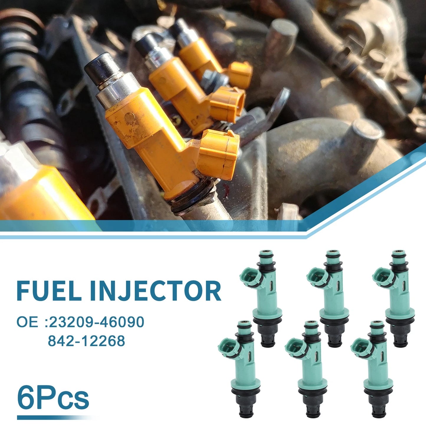 Set of 6 Fuel Injectors No.23209-46090 for Lexus GS300 (1998–2005) 3.0L