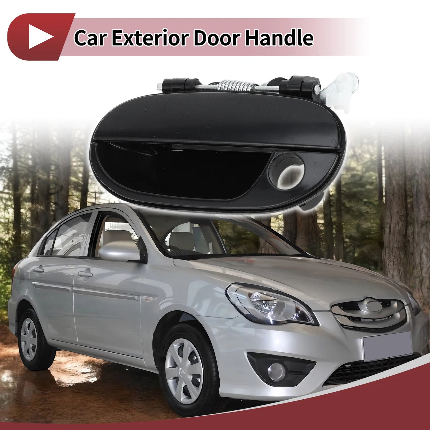 Car Exterior Door Handle for Hyundai Accent (2010–2017) No. 8265022000 Black ABS