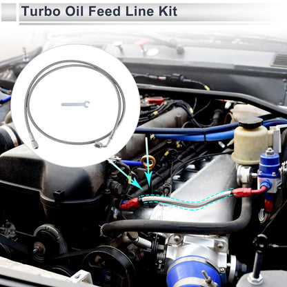 AN-3 Turbo Oil Feed Line Kit for Universal Applications (4.16ft)
