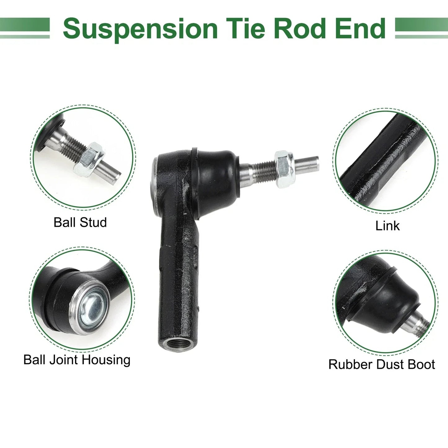 6pcs Front Suspension Kit Tie Rod Ends with Boots for Dodge Dakota (2005-2011)
