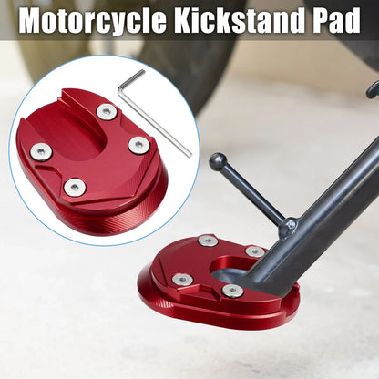 Motorcycle Kickstand Plate Pad for Honda 125 2013-2023 - Includes Wrench, Red