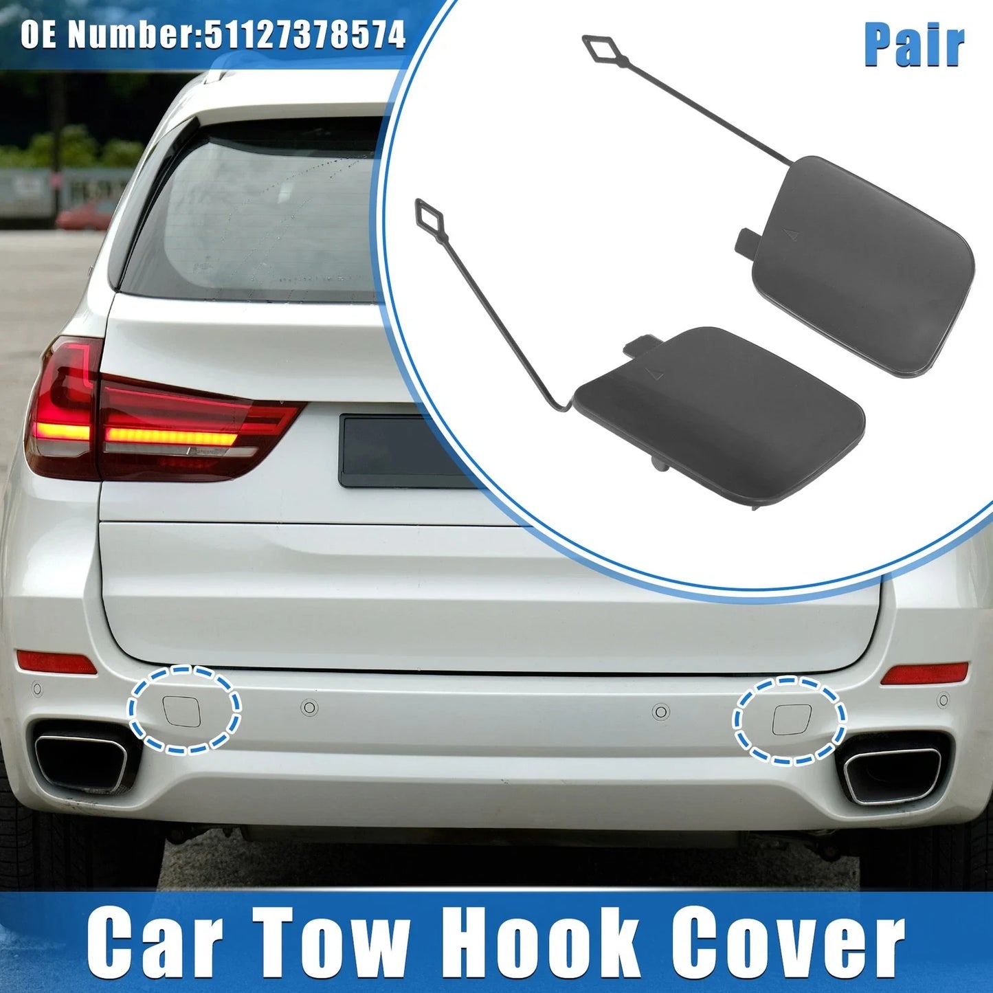 Rear Tow Hook Eye Hole Cover Cap for BMW X5 (2016-2018)